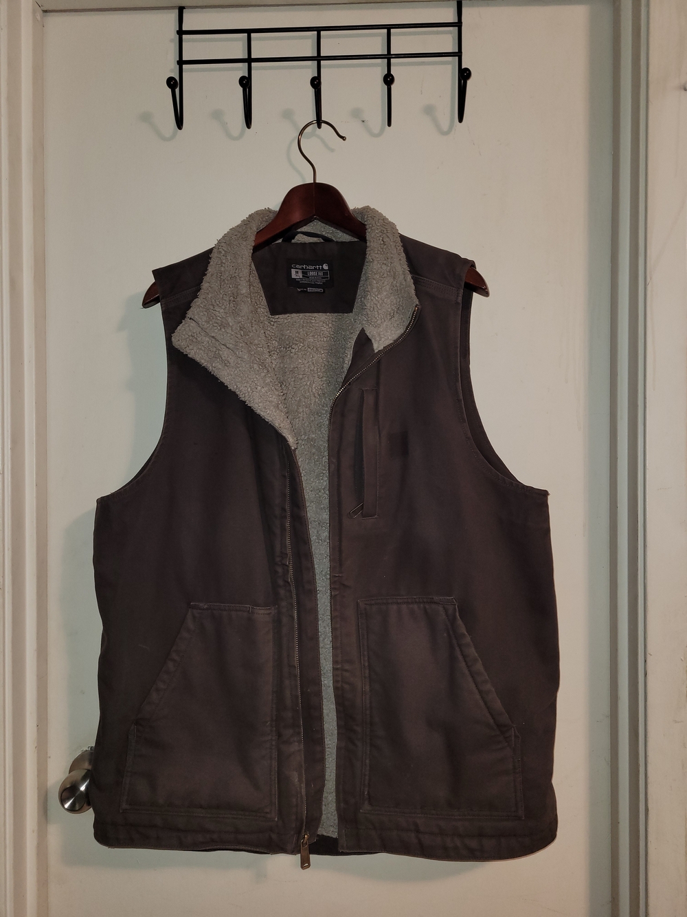 Carhartt Men's Dark Brown Sherpa-Lined Work Vest